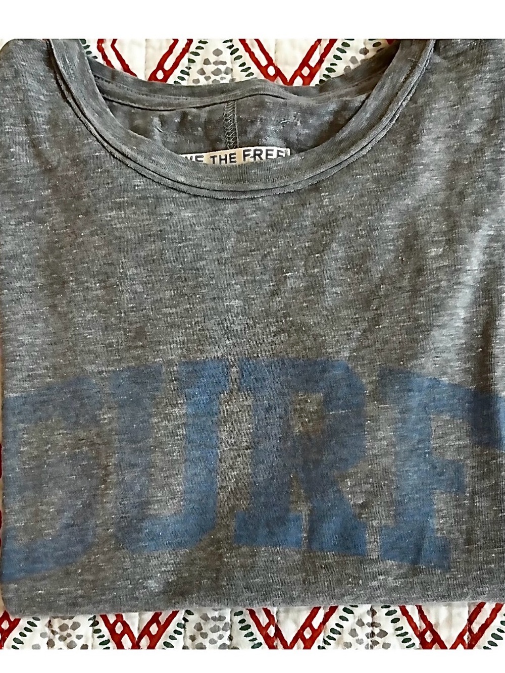 New Free People Nova Graphic SURF Tee in Gray Size L NWOT- organic cotton blend - Picture 13 of 16